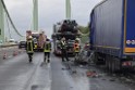 Schwerer LKW VU PKlemm A 4 Rich Olpe auf der Rodenkirchener Bruecke P052